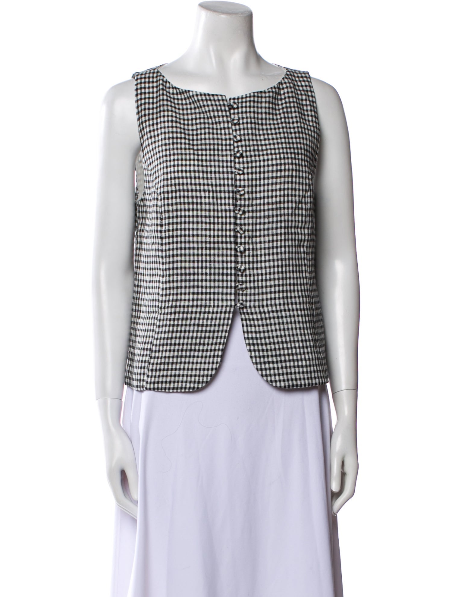 Reformation Linen Plaid Print Crop Top