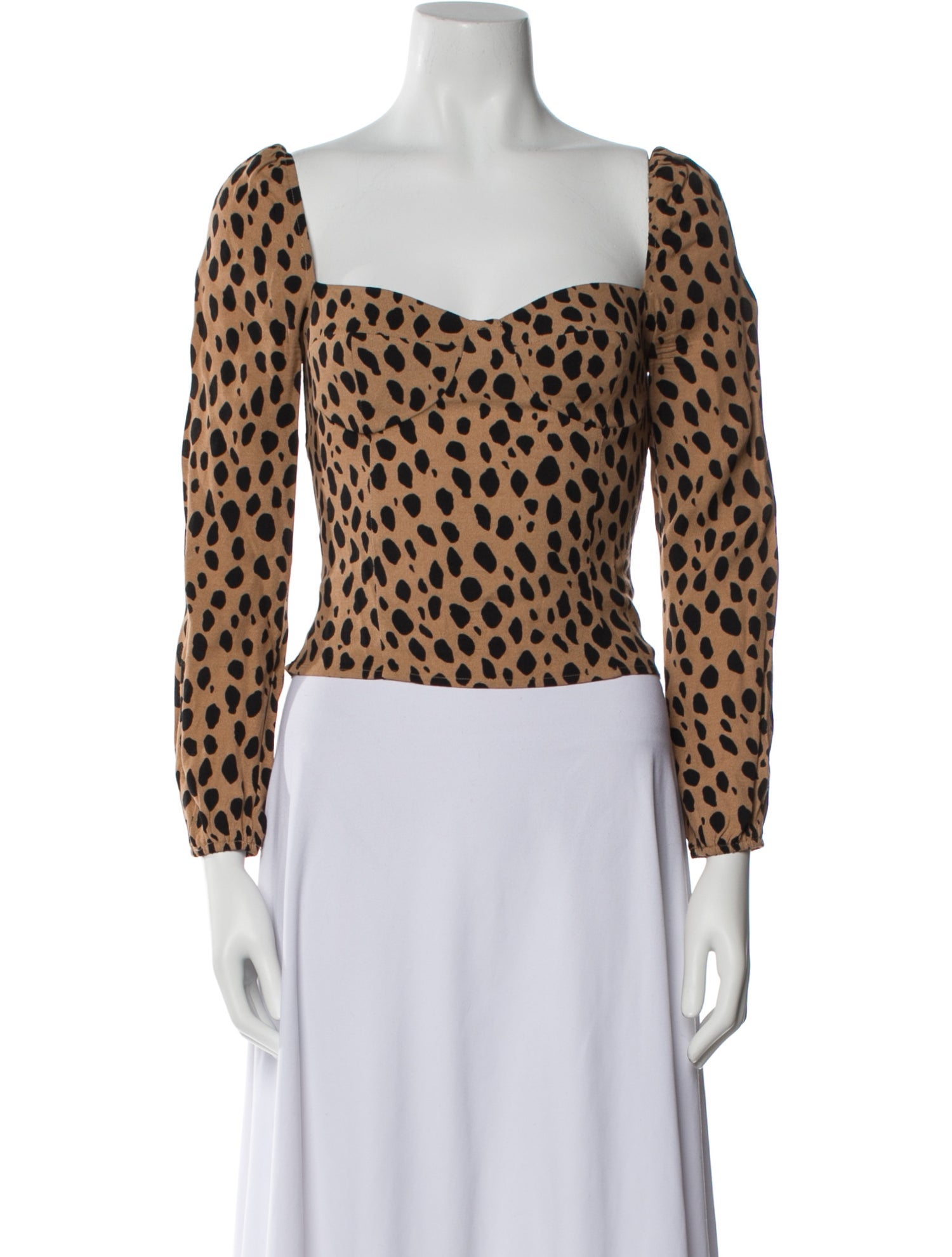 Reformation Animal Print Square Neckline Crop Top