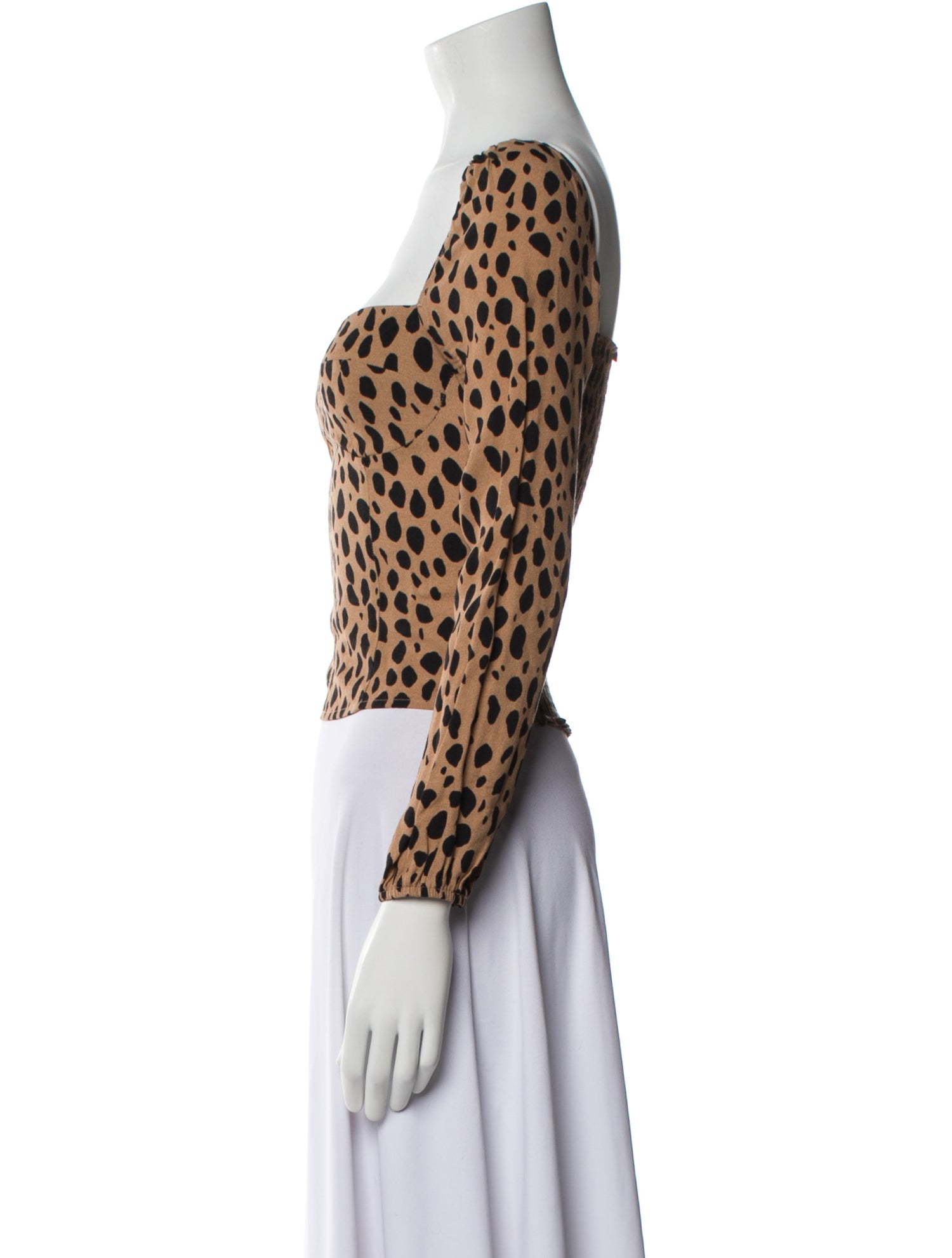Reformation Animal Print Square Neckline Crop Top