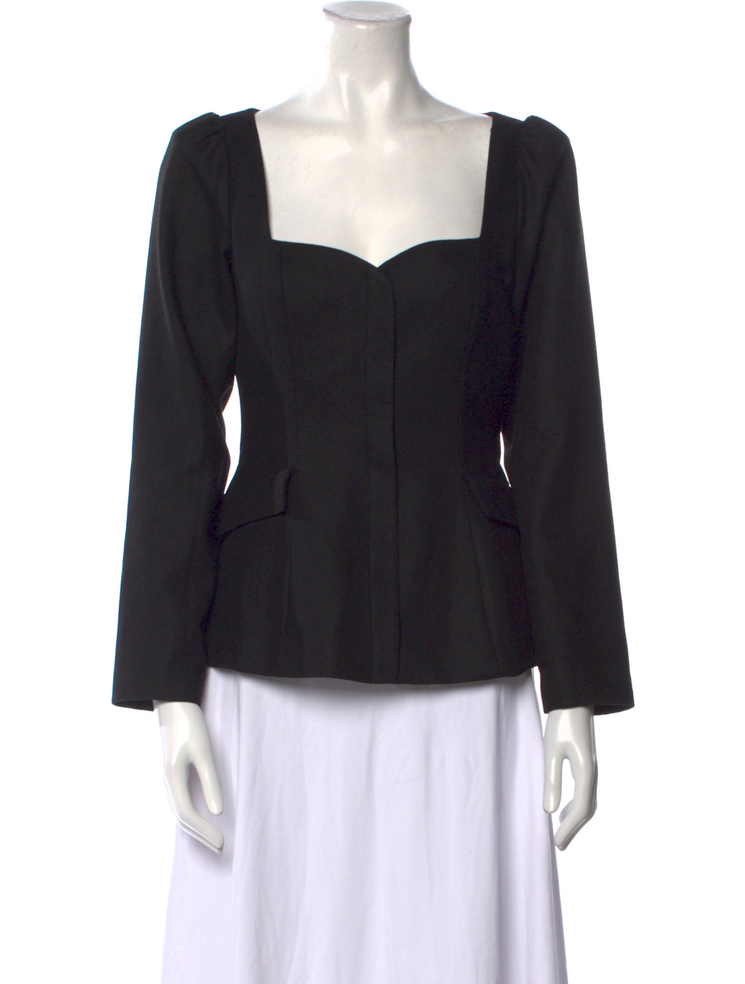 Reformation Square Neckline Long Sleeve Blouse