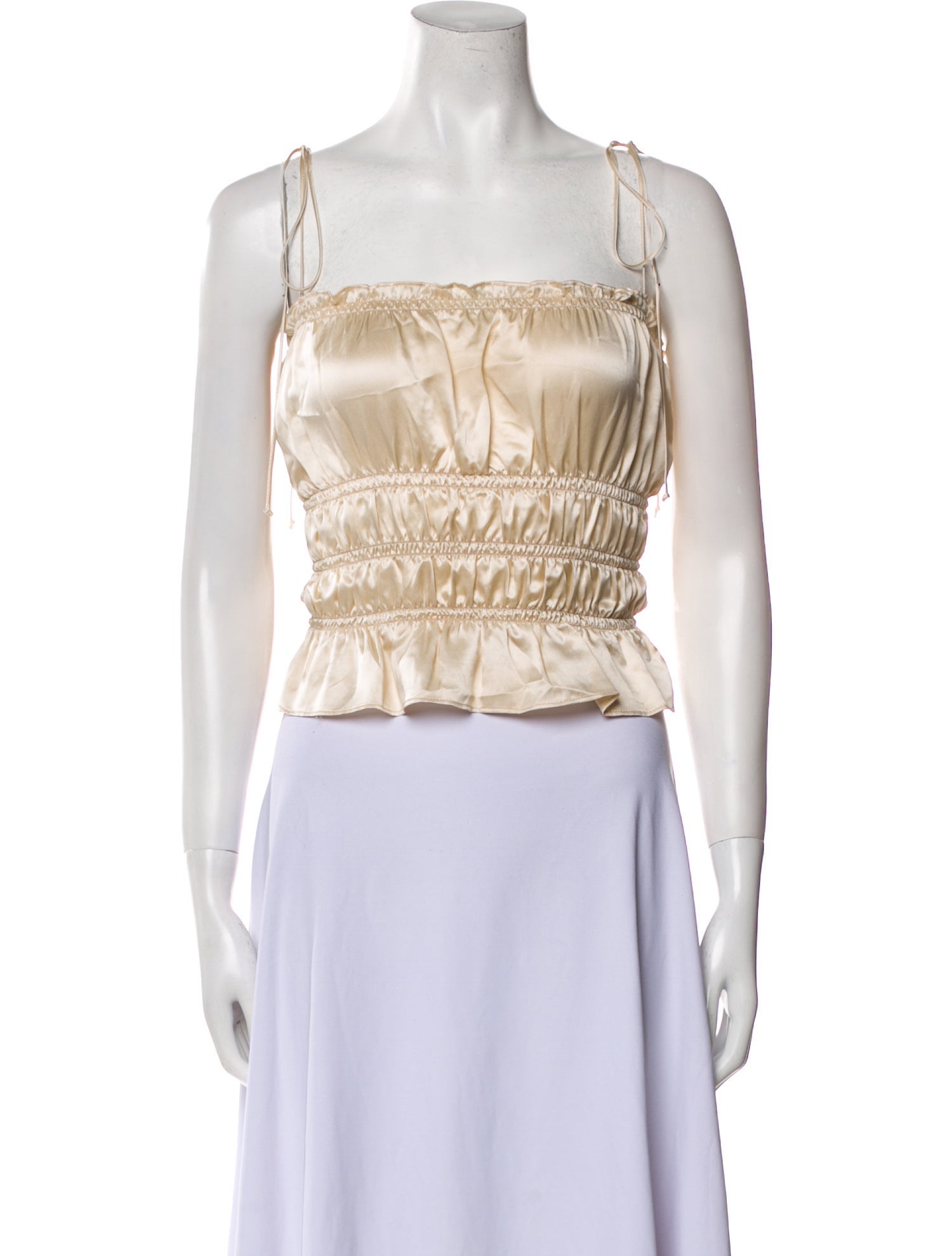 Reformation Silk Square Neckline Crop Top