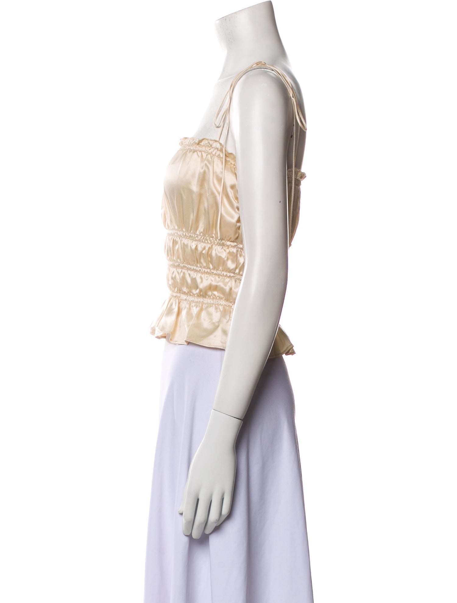 Reformation Silk Square Neckline Crop Top