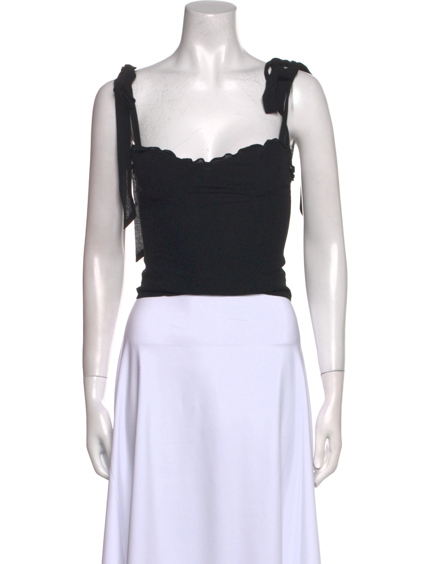 Reformation Linen Square Neckline Crop Top