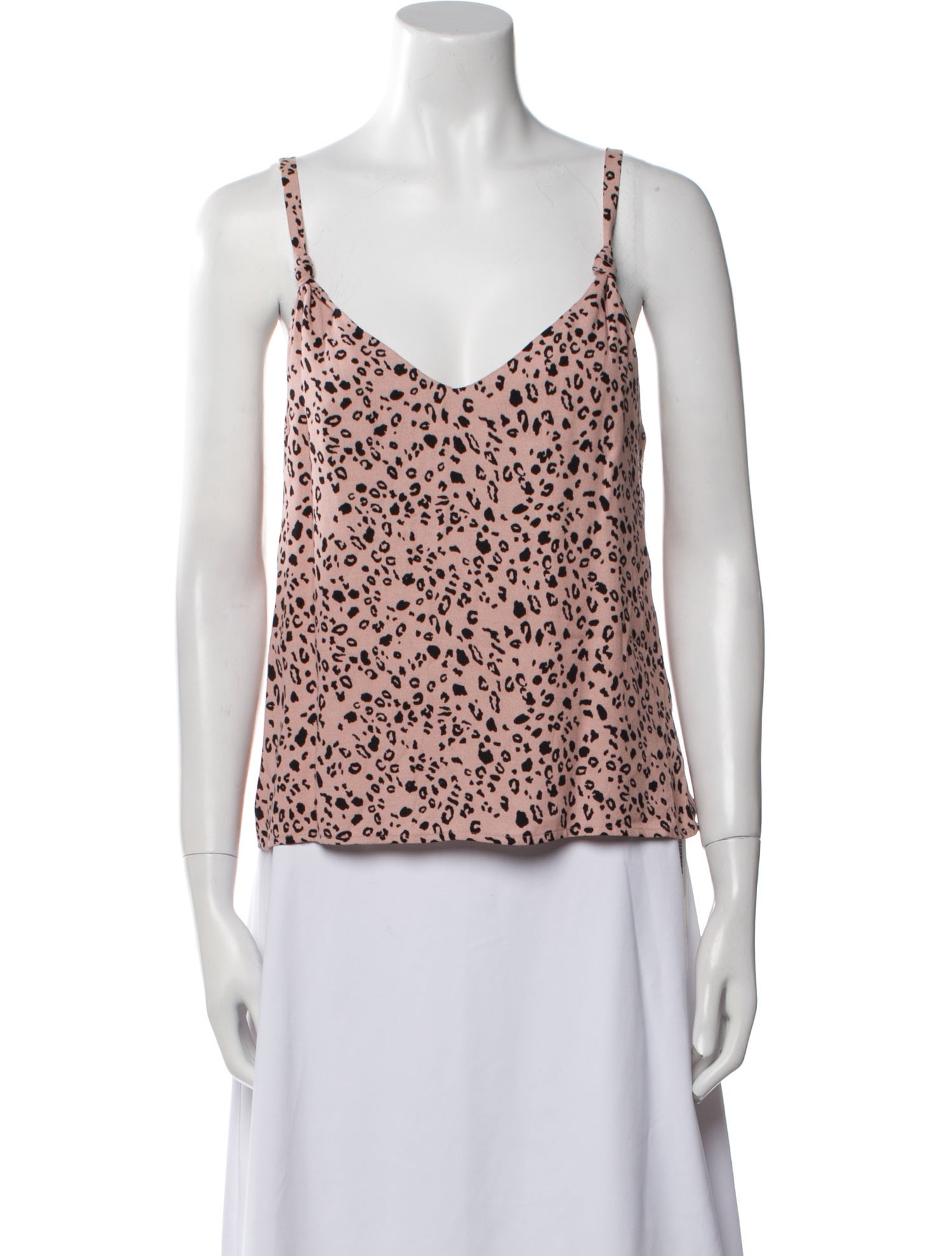 Reformation Animal Print V-Neck Top