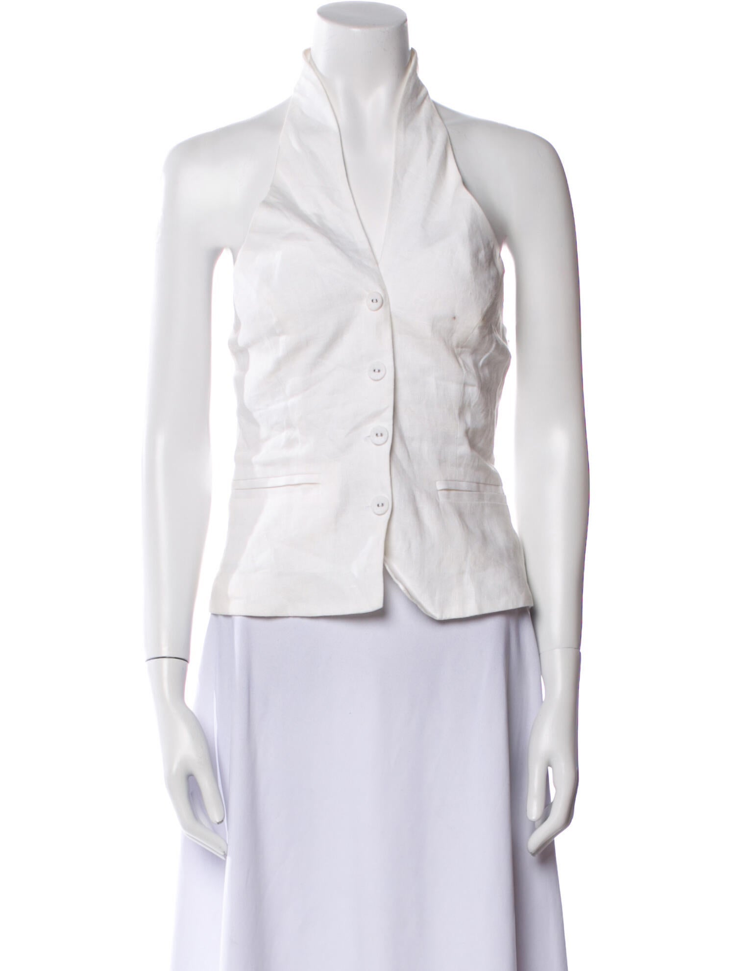 Reformation Linen Halterneck Top