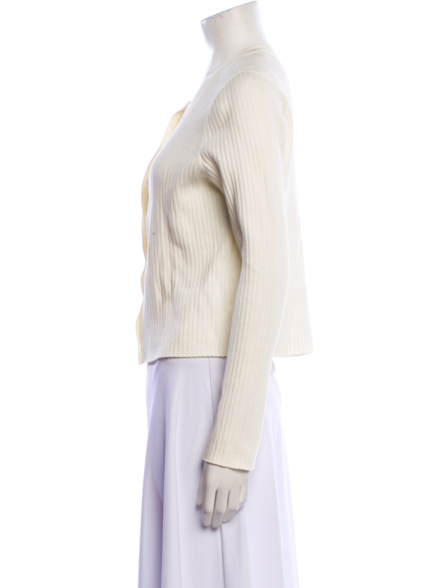 Reformation Crew Neck Long Sleeve Button-Up Top