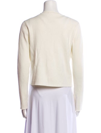 Reformation Crew Neck Long Sleeve Button-Up Top