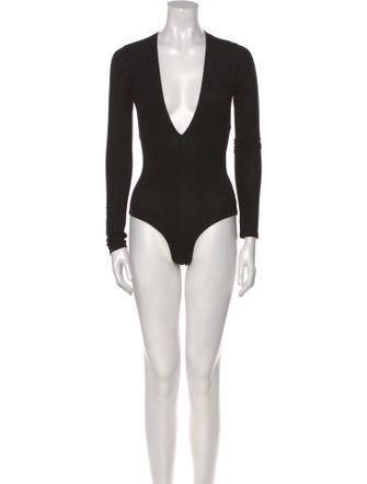 Reformation V-Neck Long Sleeve Bodysuit