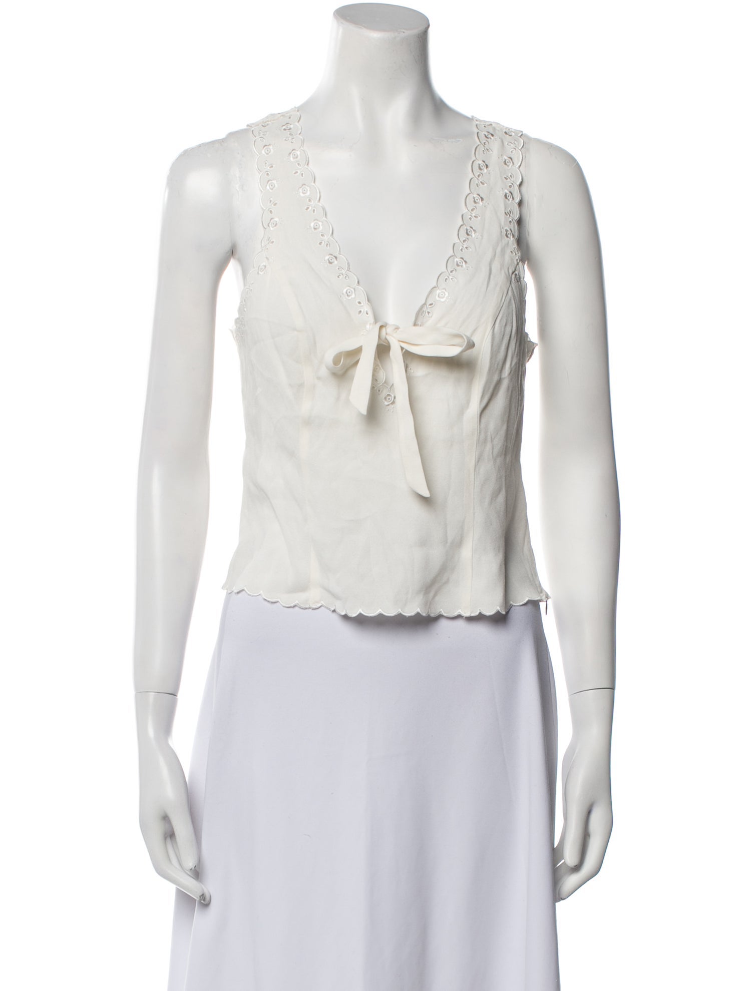 Reformation V-Neck Sleeveless Crop Top