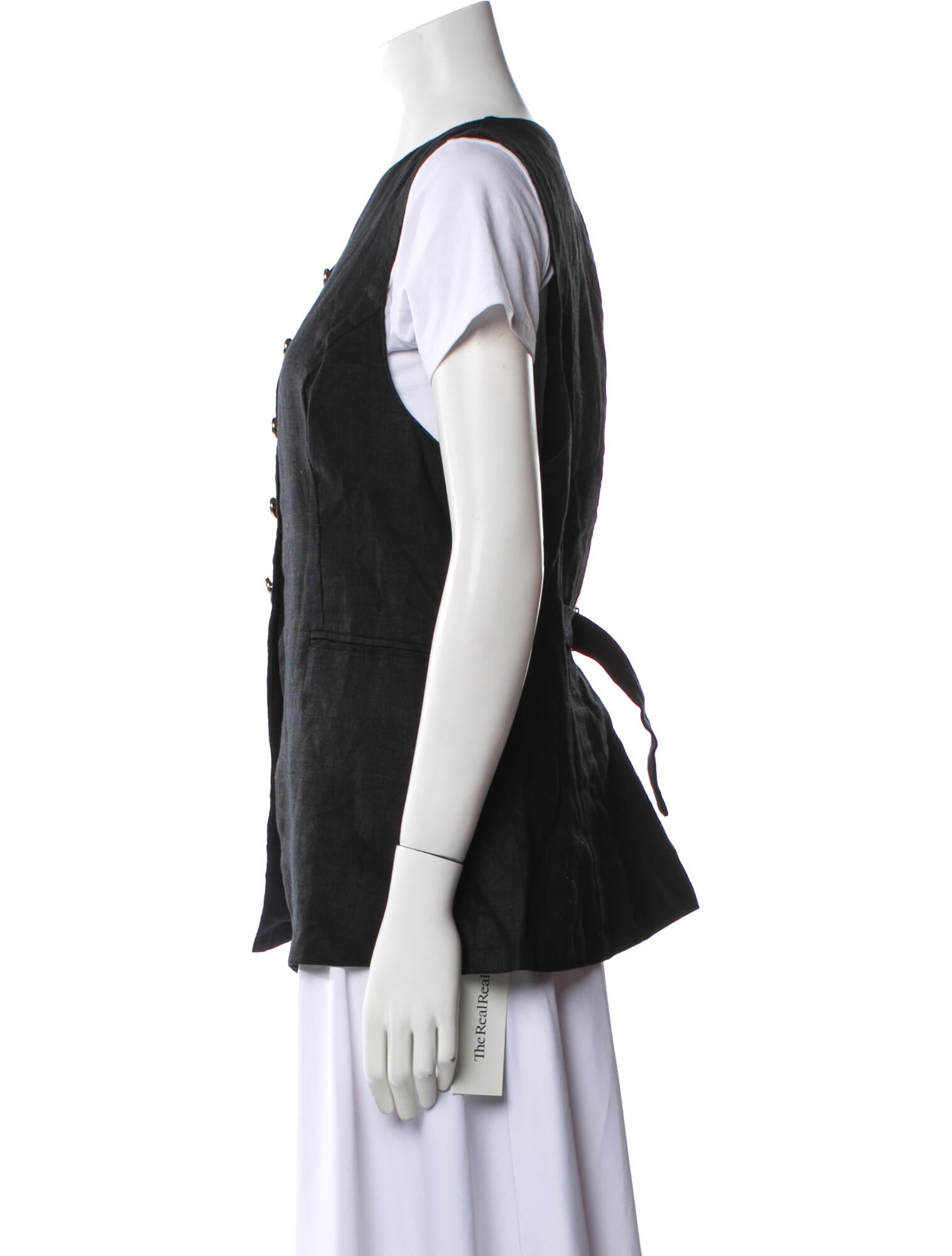 Reformation Linen V-Neck Button-Up Top