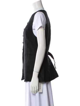 Reformation Linen V-Neck Button-Up Top