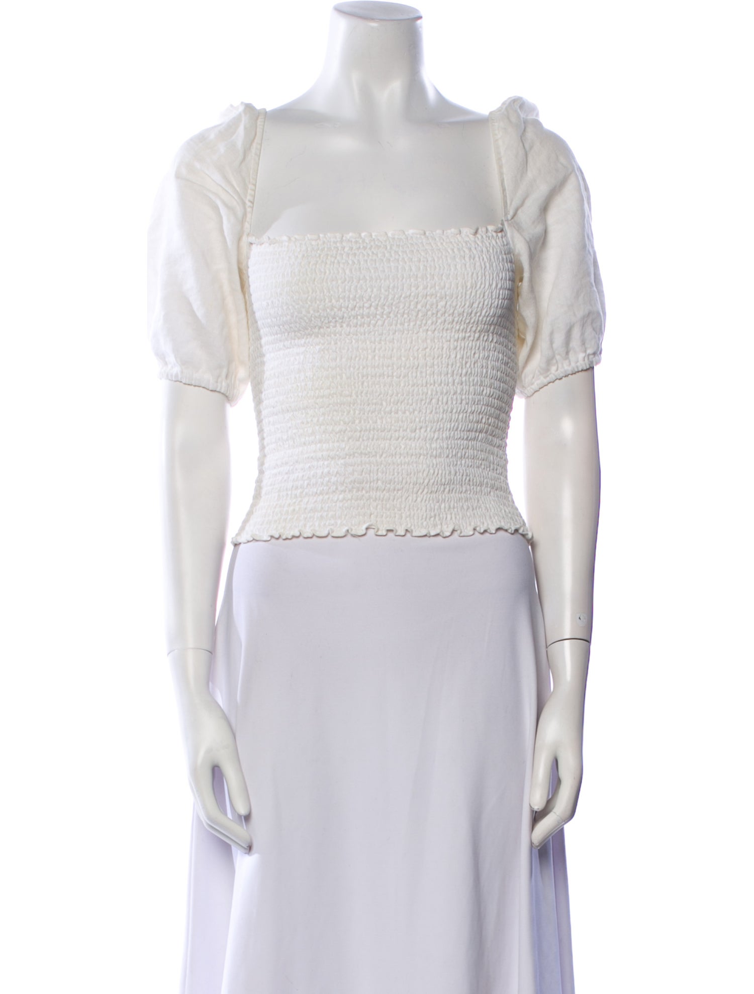 Reformation Linen Square Neckline Crop Top