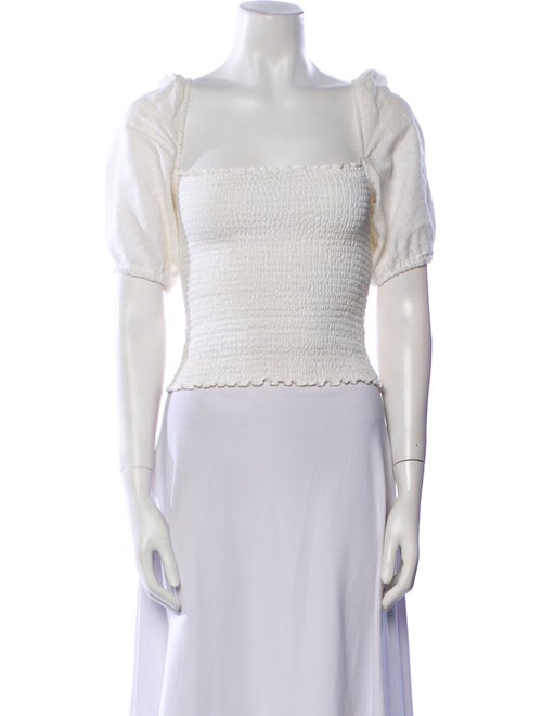 Reformation Linen Square Neckline Crop Top