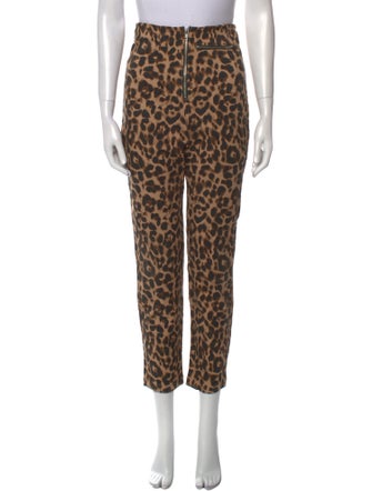 Reformation Animal Print Straight Leg Pants
