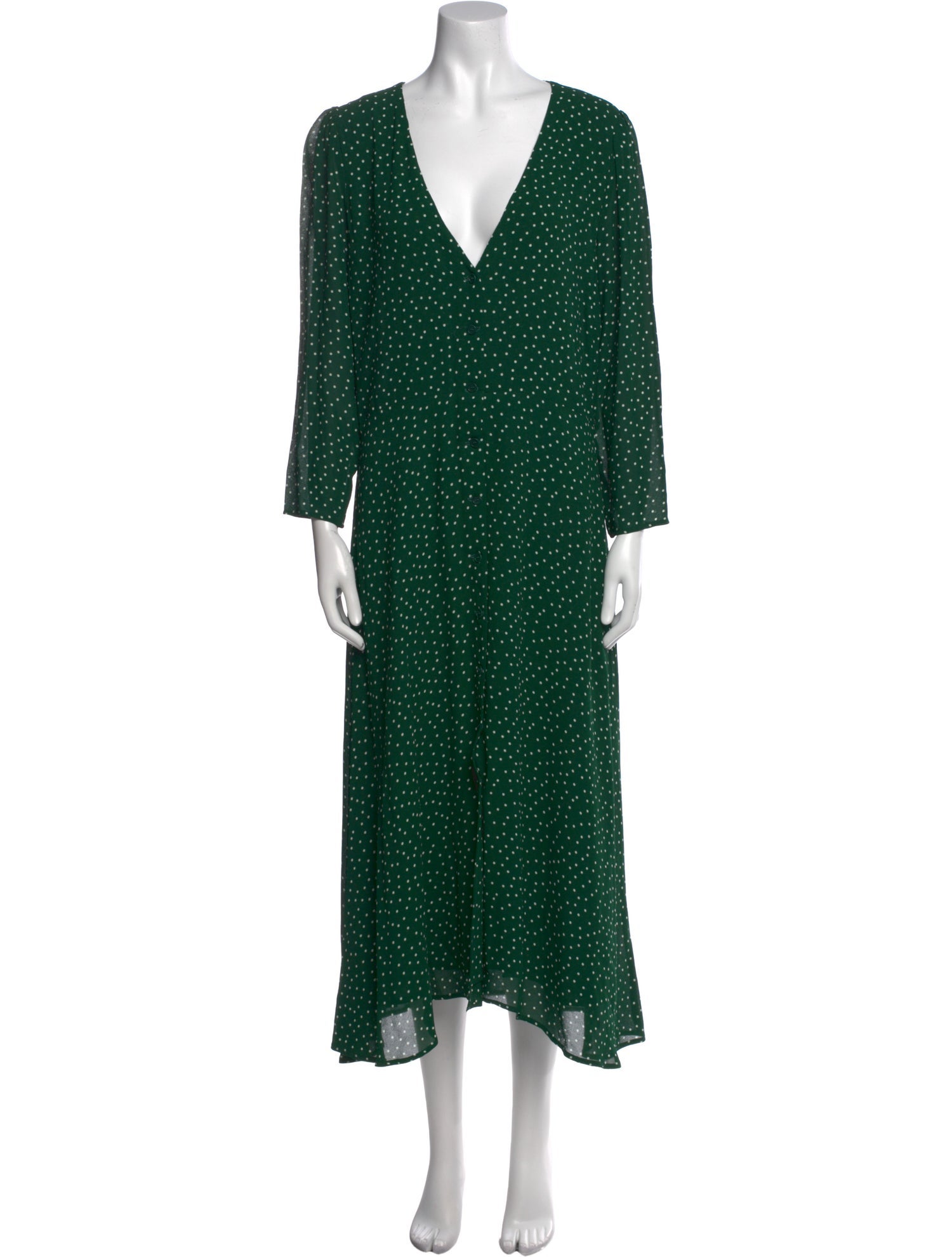 Reformation Polka Dot Print Long Dress