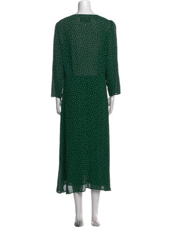 Reformation Polka Dot Print Long Dress