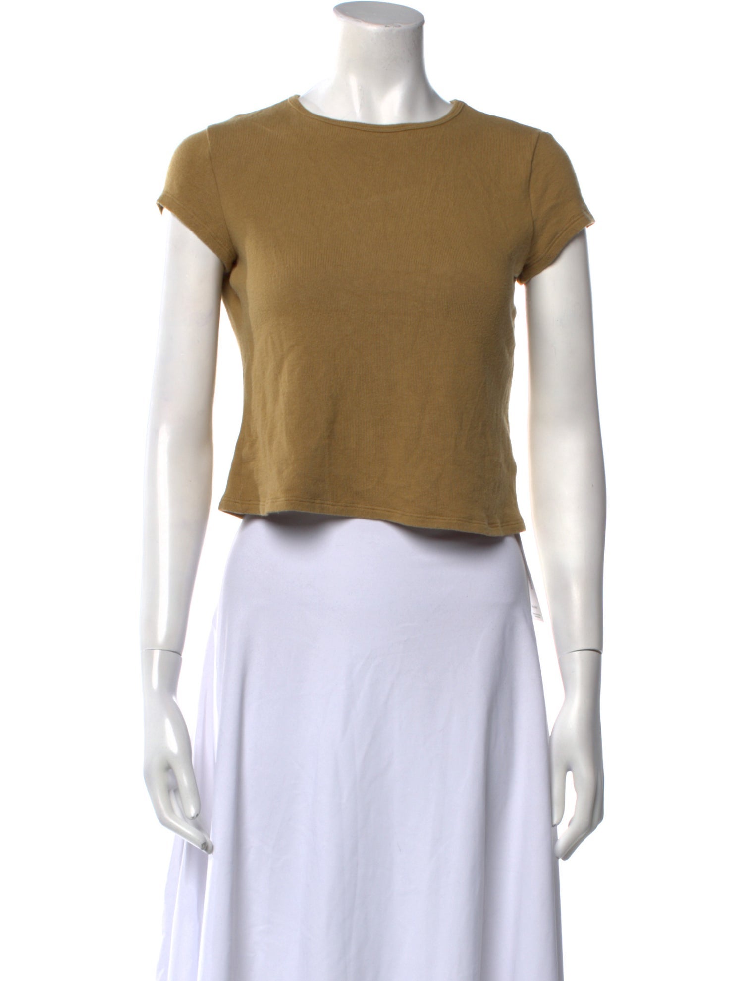 Reformation Bateau Neckline Short Sleeve Crop Top