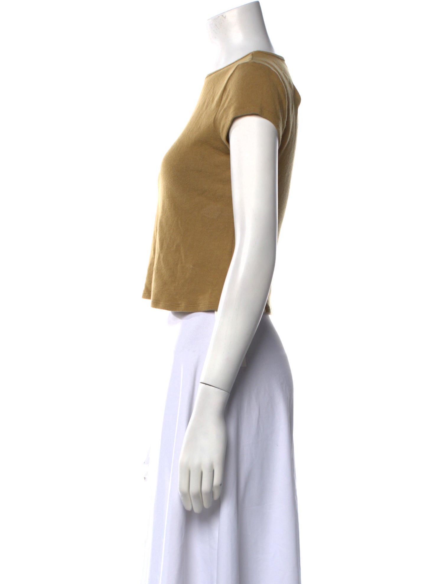 Reformation Bateau Neckline Short Sleeve Crop Top