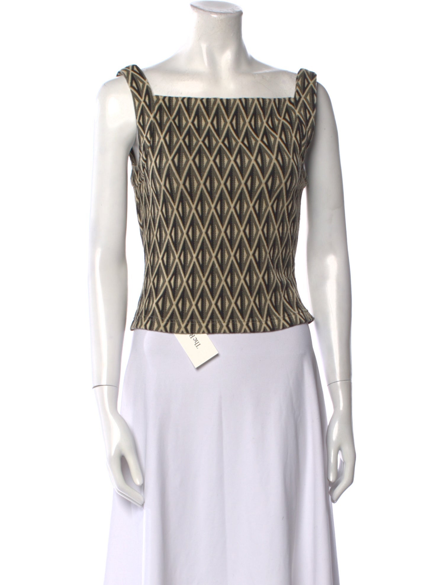 Reformation Striped Square Neckline Crop Top