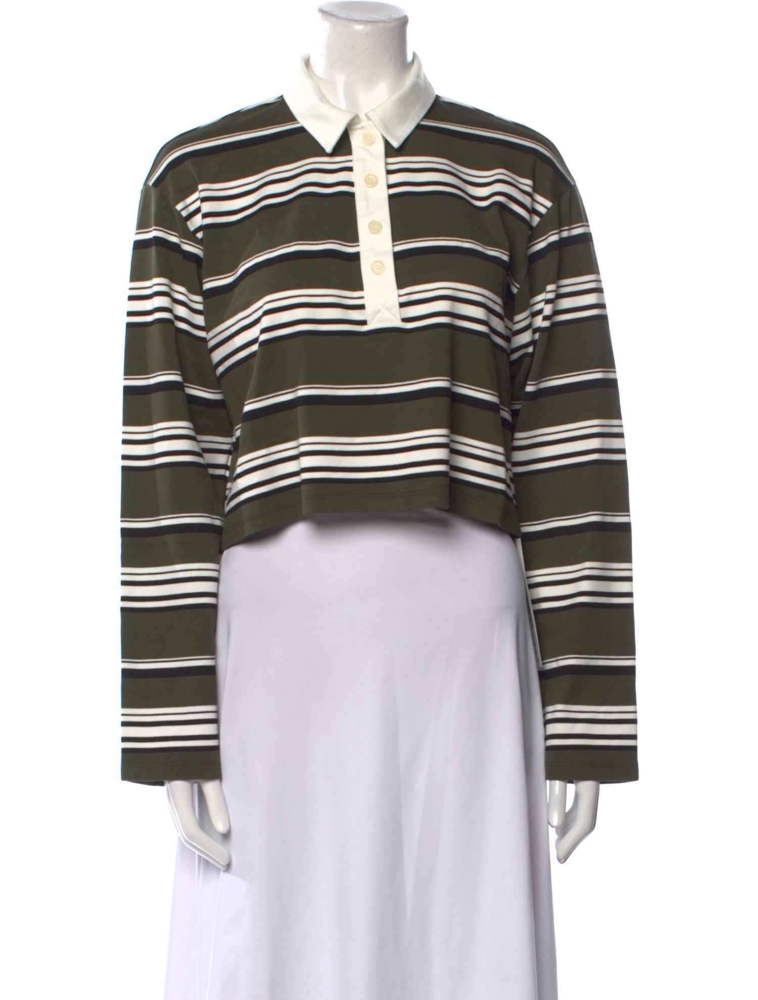 Reformation Striped Long Sleeve Crop Top