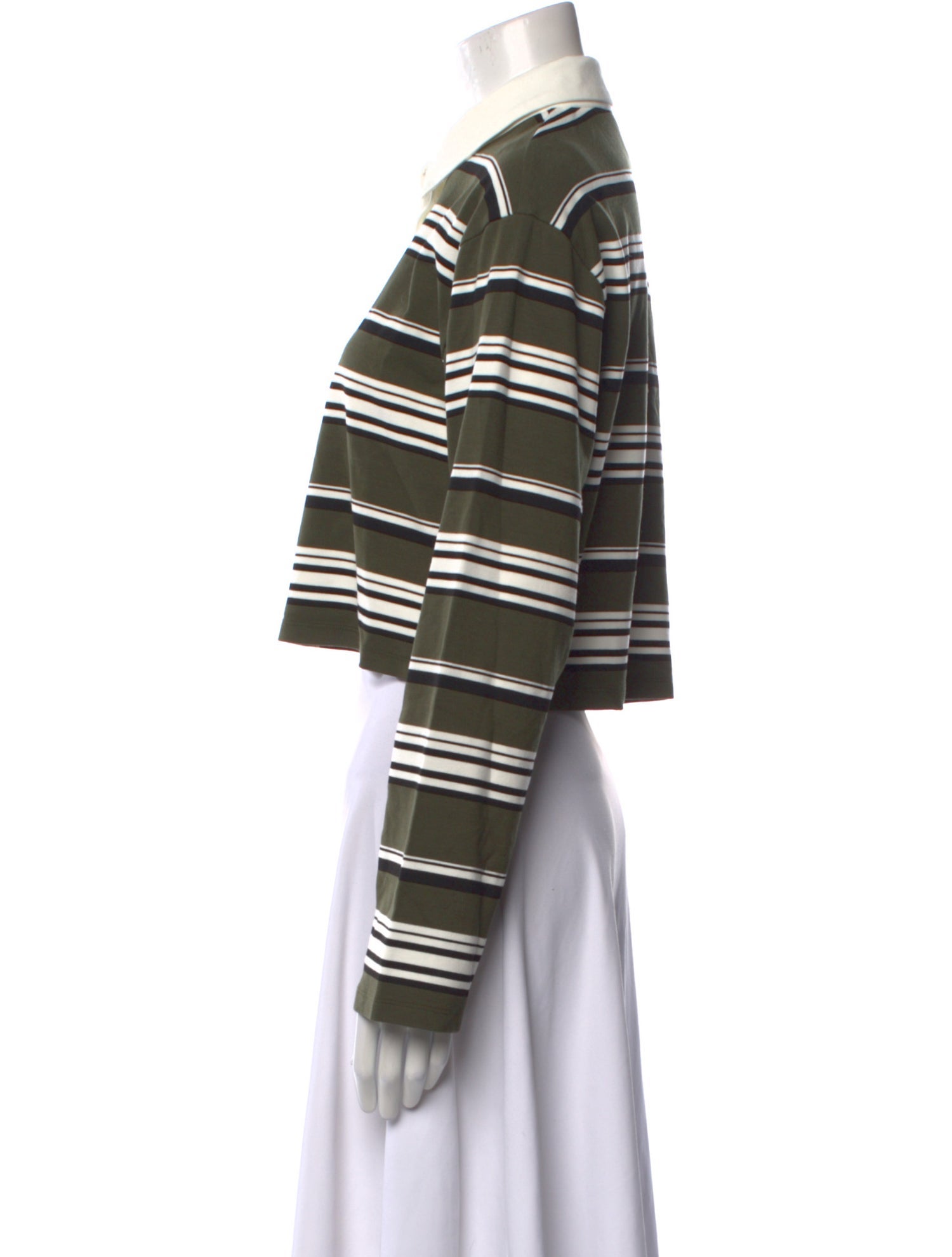 Reformation Striped Long Sleeve Crop Top