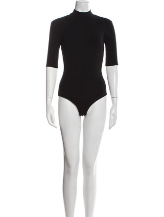 Reformation Mock Neck Three-Quarter Sleeve Bodysuit