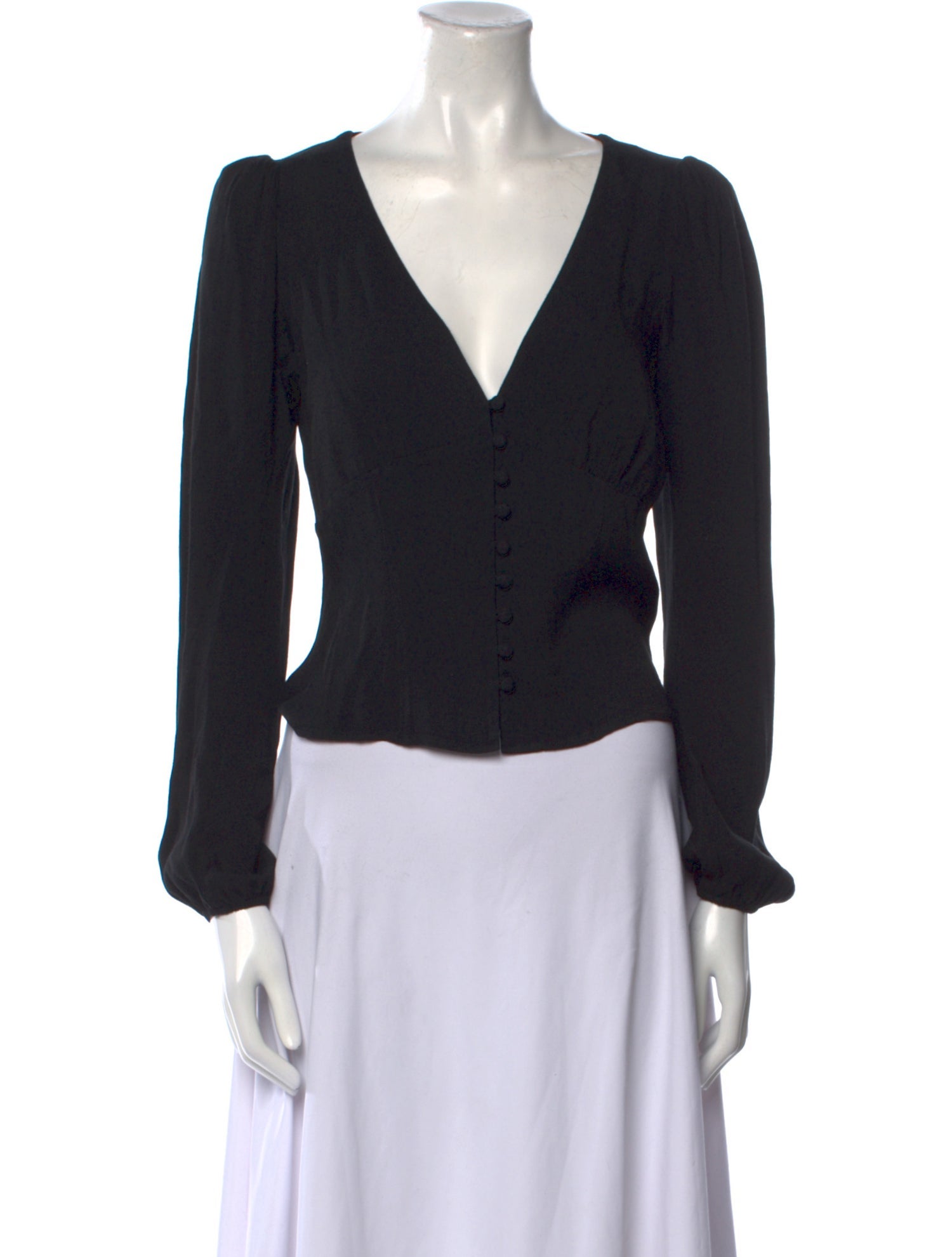 Reformation V-Neck Long Sleeve Blouse