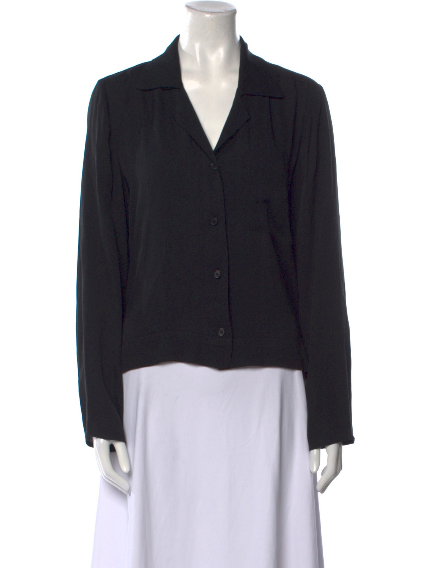 Reformation V-Neck Long Sleeve Button-Up Top