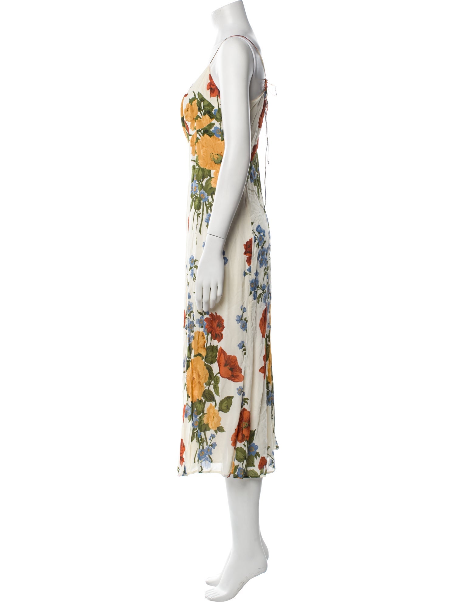 Reformation Floral Print Midi Length Dress