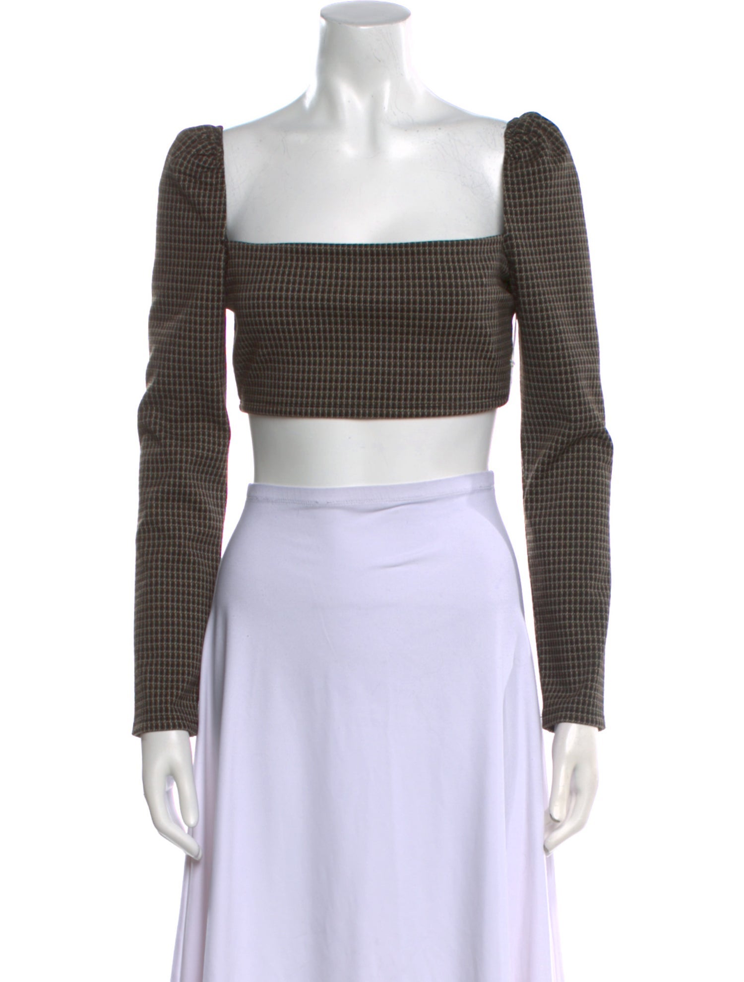 Reformation Plaid Print Square Neckline Crop Top w/ Tags