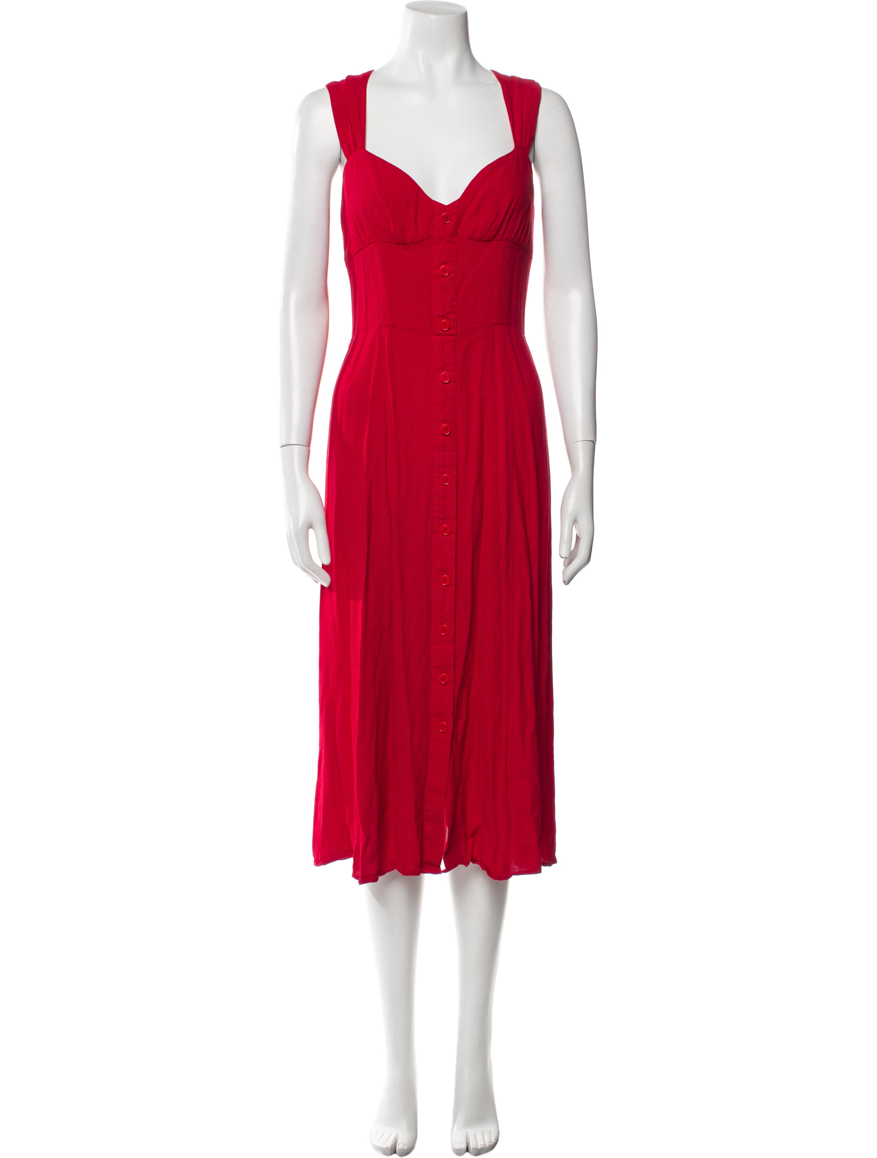 Reformation V-Neck Midi Length Dress