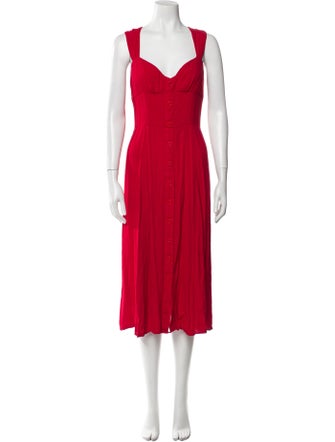 Reformation V-Neck Midi Length Dress