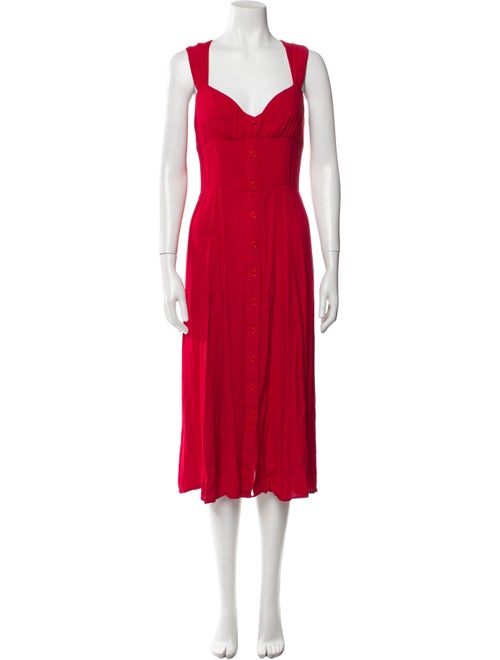 Reformation V-Neck Midi Length Dress