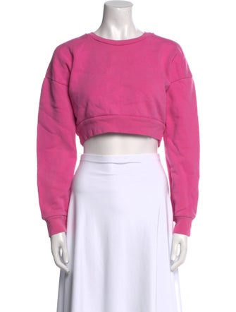 Reformation Crew Neck Long Sleeve Crop Top