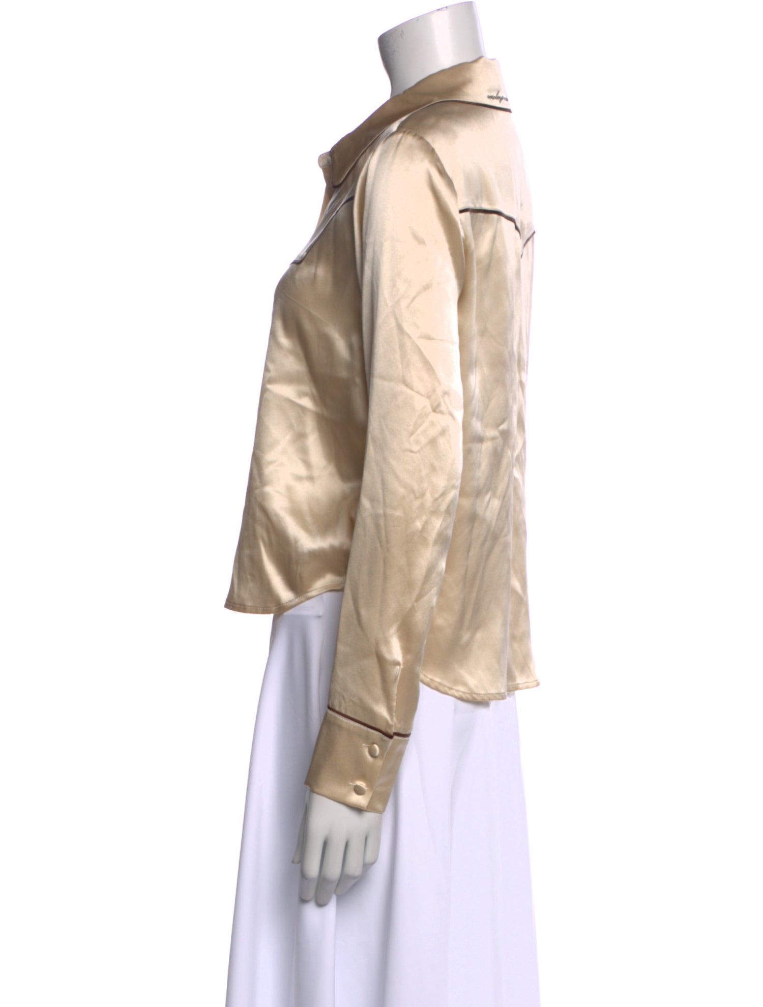 Reformation Silk Long Sleeve Button-Up Top w/ Tags