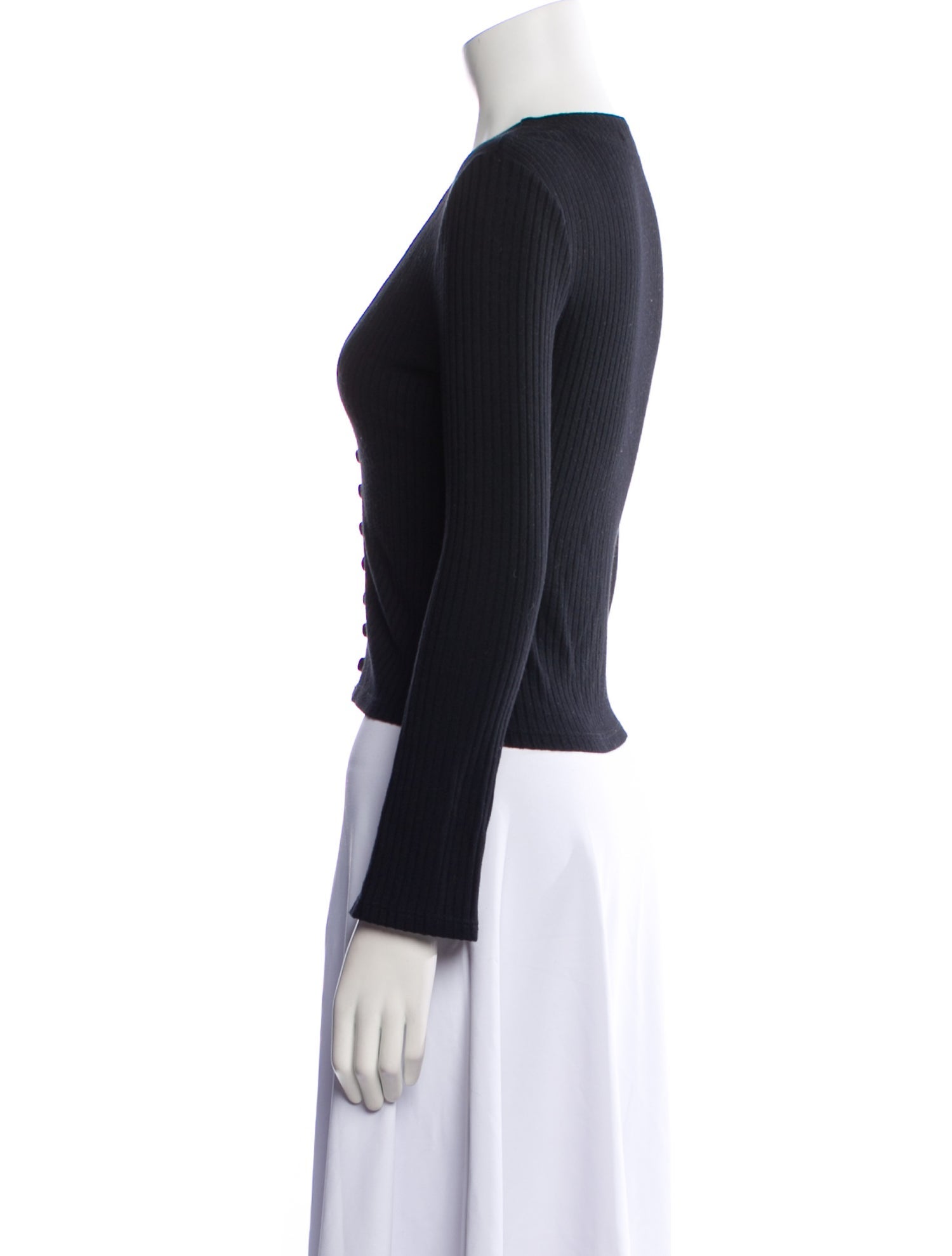 Reformation V-Neck Long Sleeve Crop Top