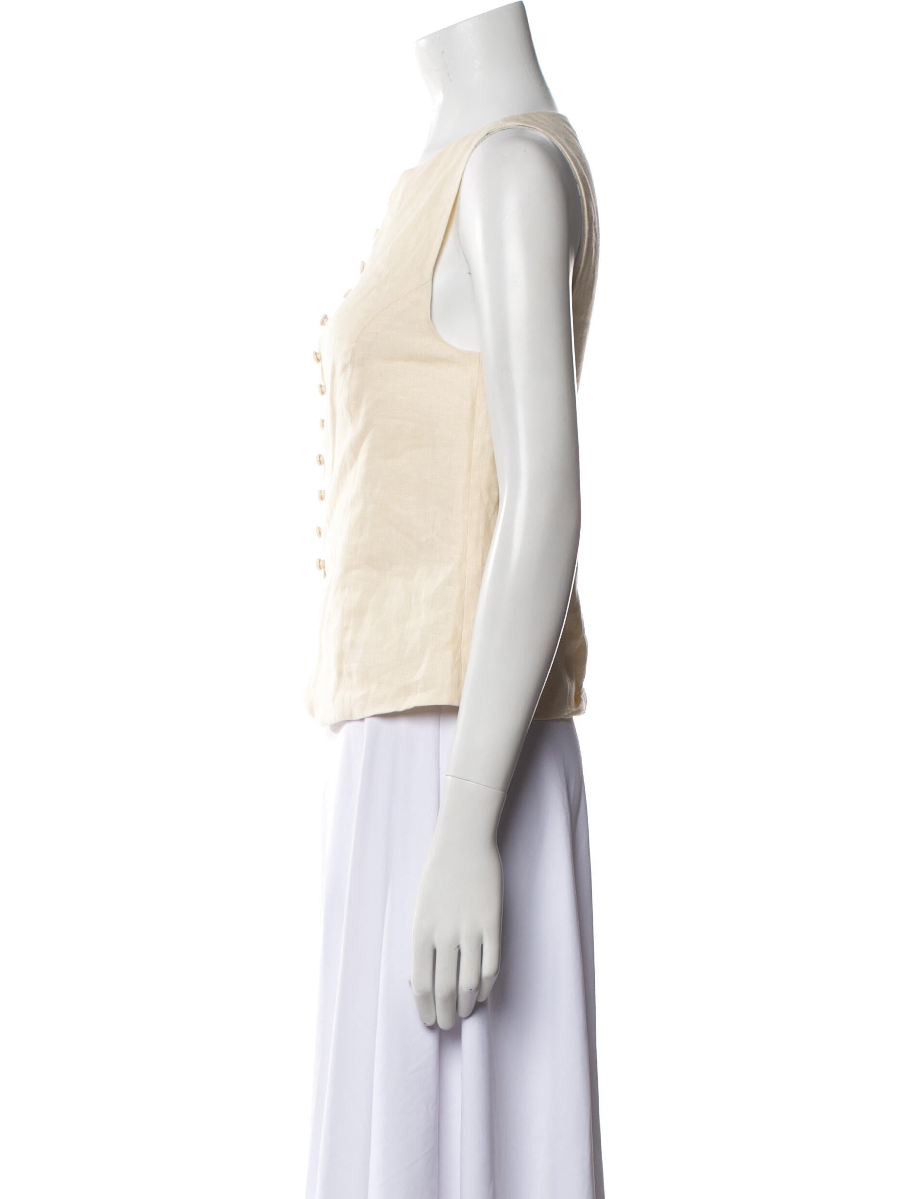 Reformation Linen Bateau Neckline Crop Top