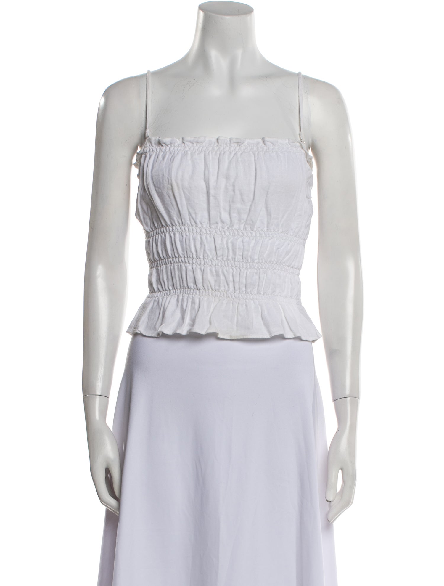 Reformation Linen Square Neckline Crop Top