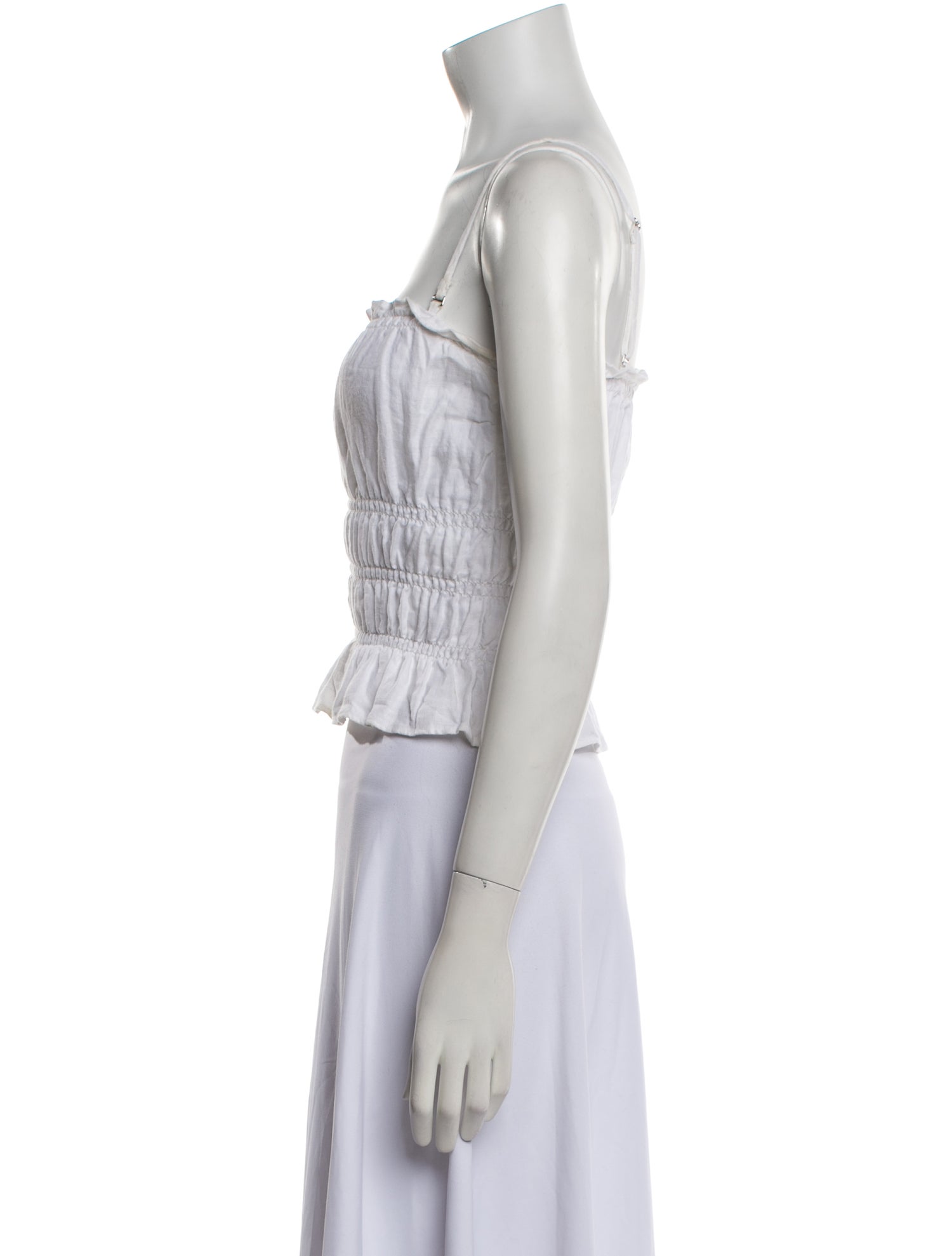 Reformation Linen Square Neckline Crop Top