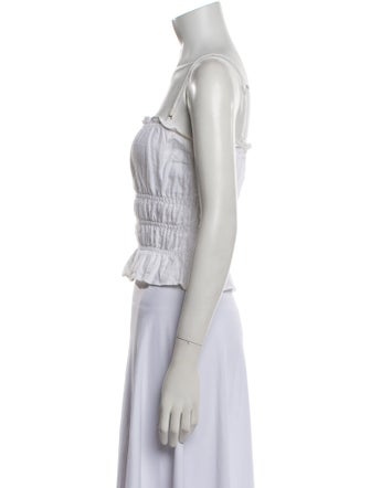 Reformation Linen Square Neckline Crop Top