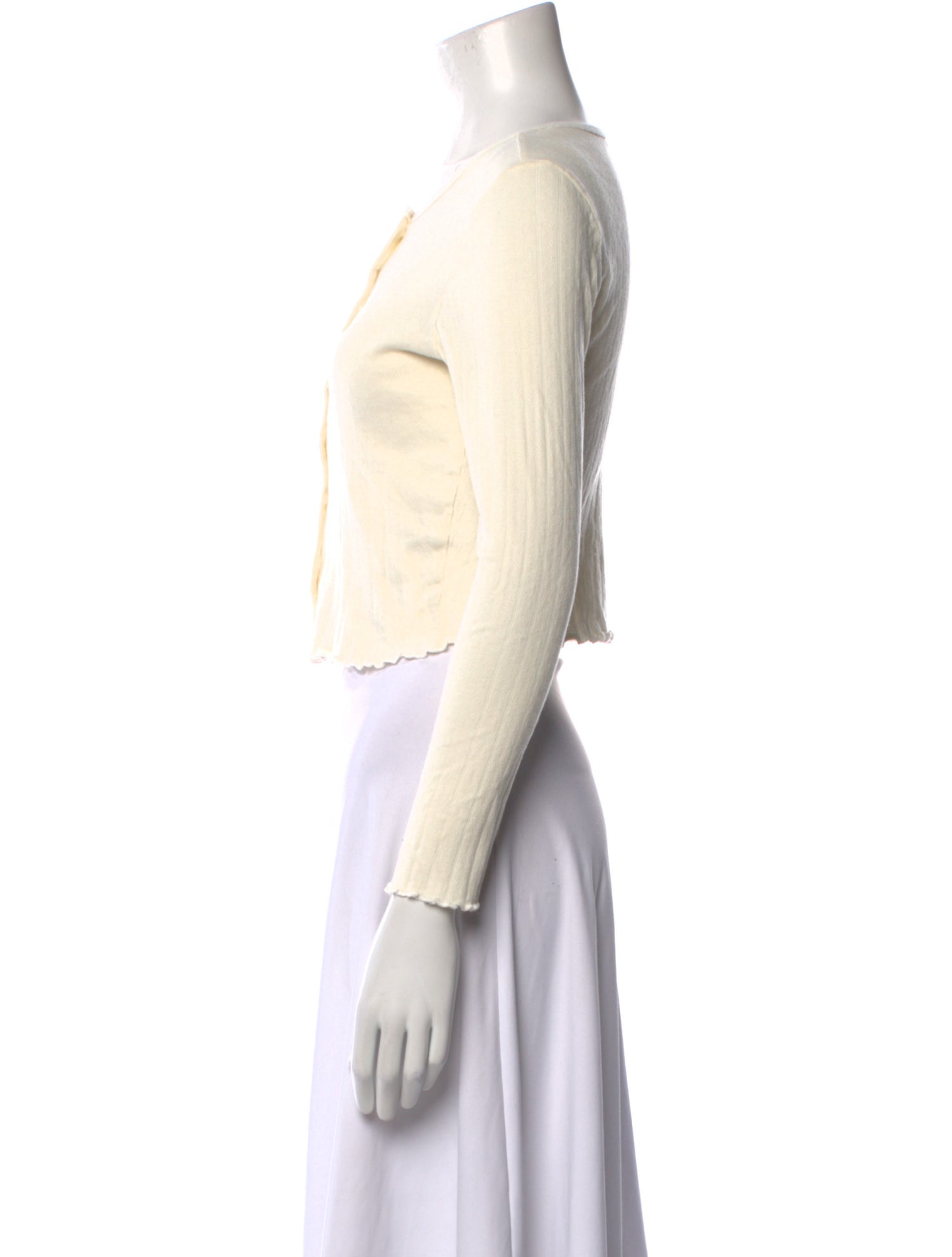 Reformation Scoop Neck Long Sleeve Crop Top