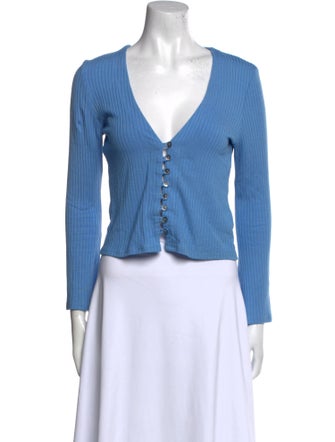 Reformation V-Neck Long Sleeve Crop Top