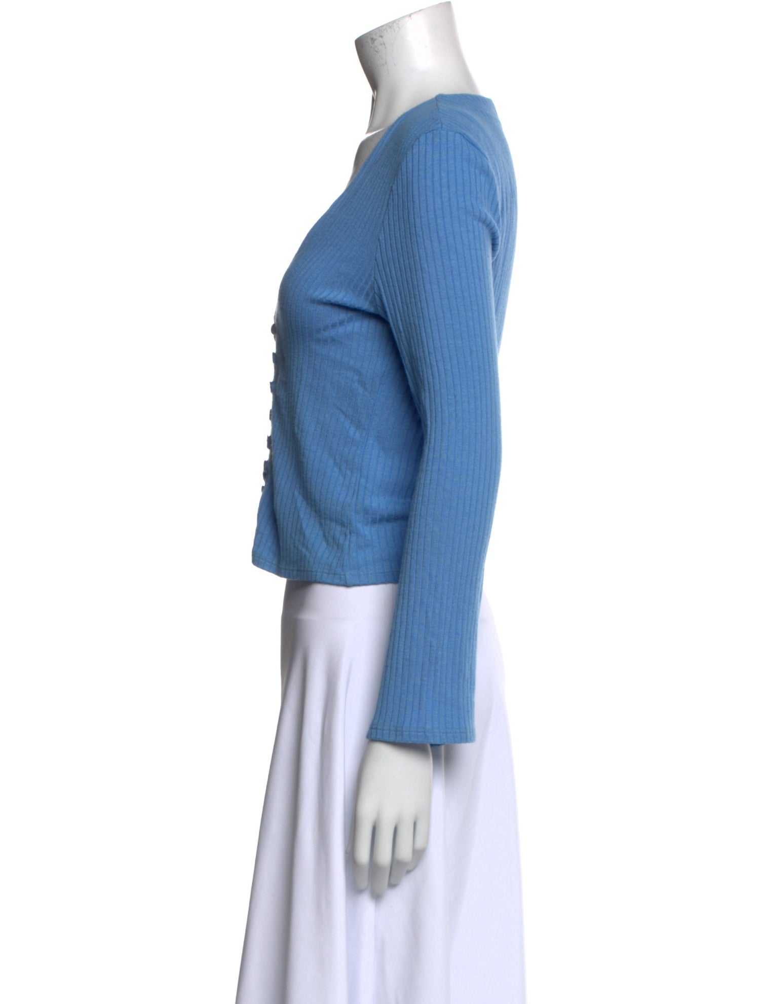 Reformation V-Neck Long Sleeve Crop Top