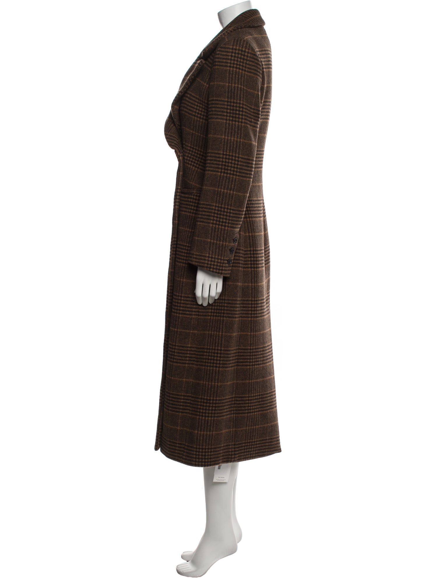 Reformation Wool Plaid Print Peacoat