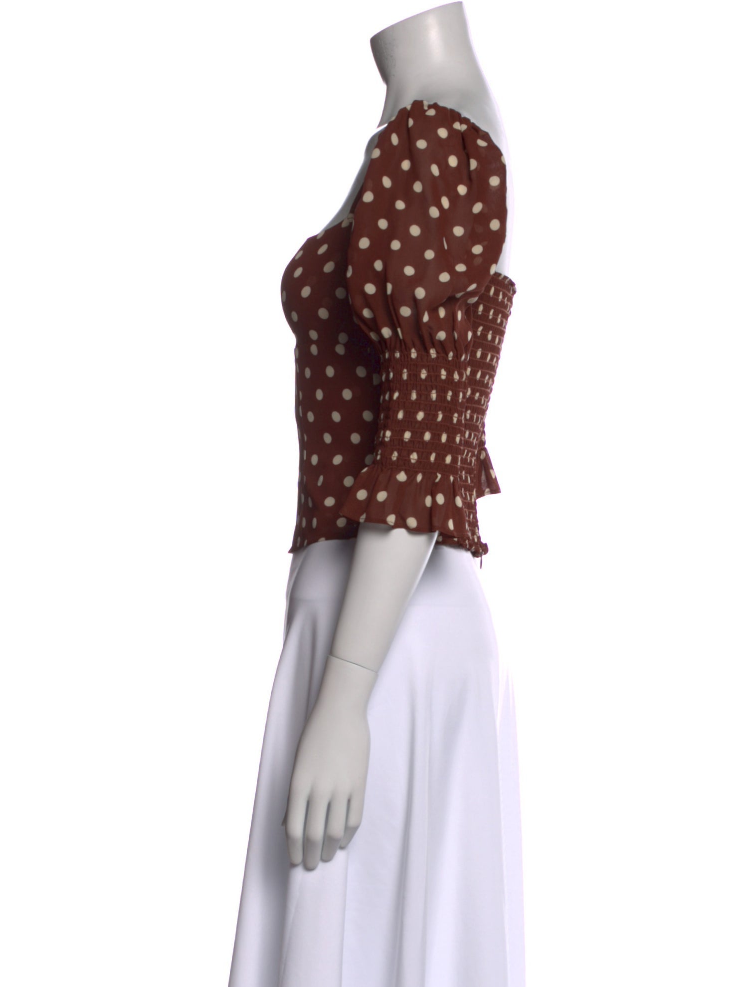 Reformation Polka Dot Print Square Neckline Crop Top w/ Tags