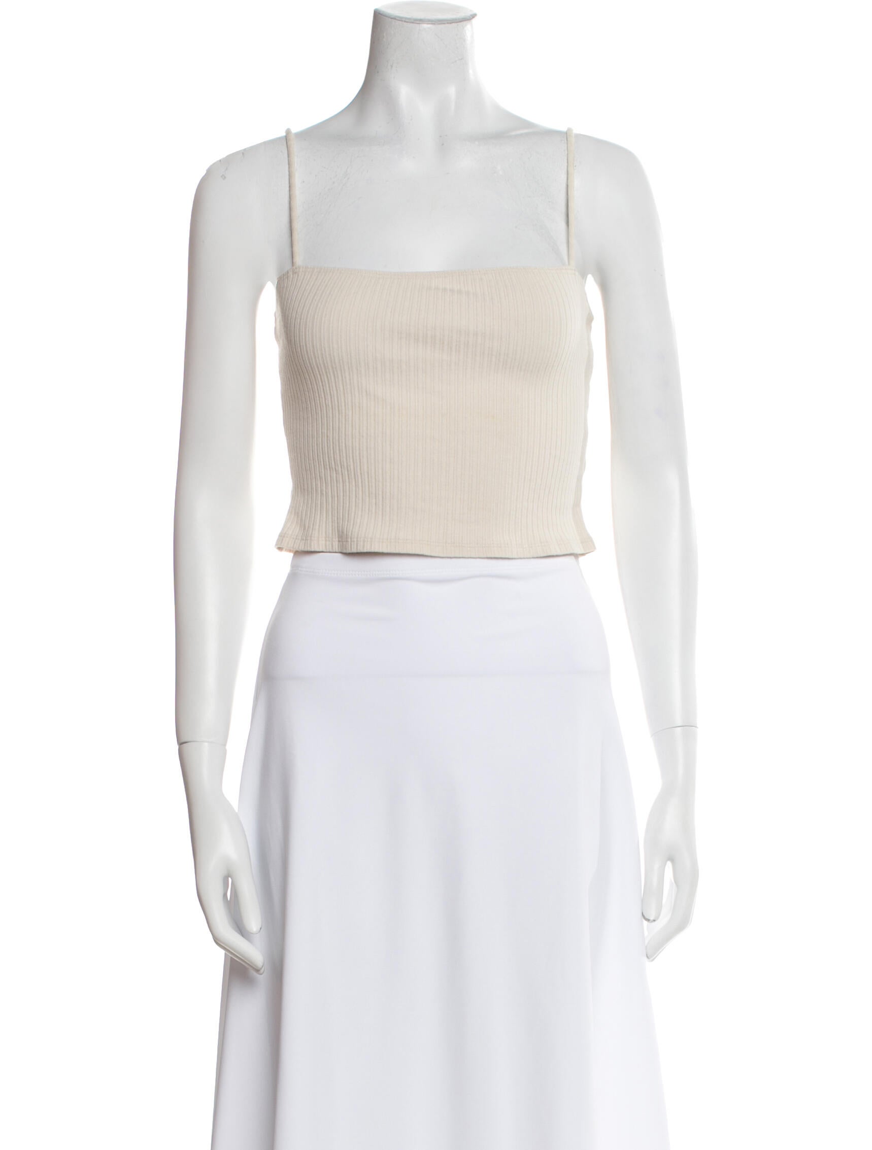 Reformation Square Neckline Sleeveless Crop Top
