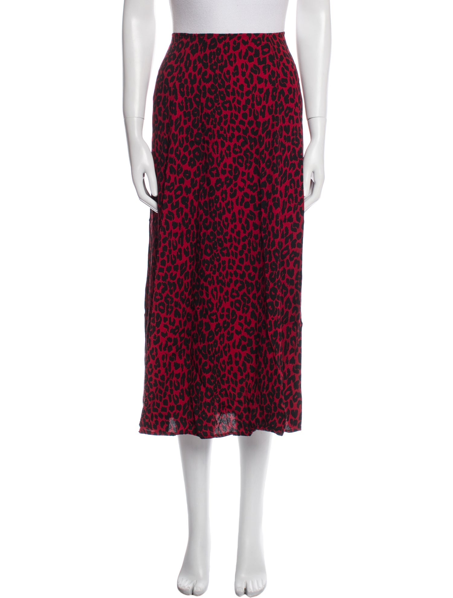 Reformation Animal Print Midi Length Skirt