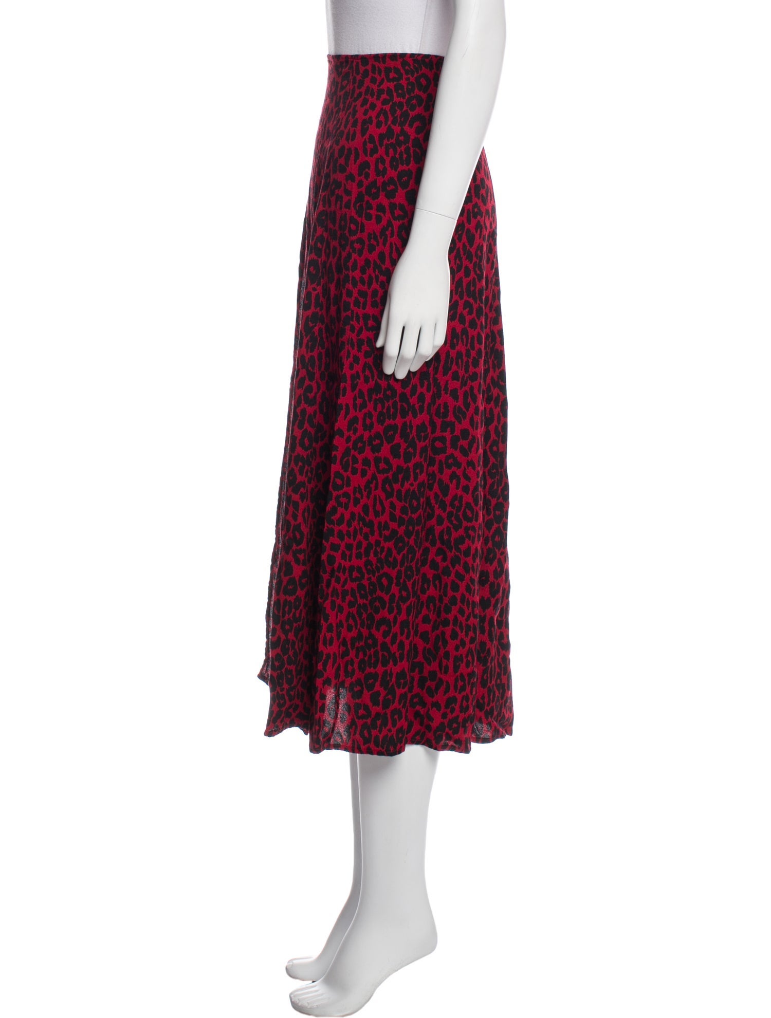 Reformation Animal Print Midi Length Skirt