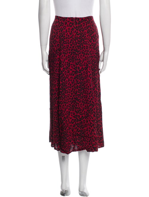 Reformation Animal Print Midi Length Skirt