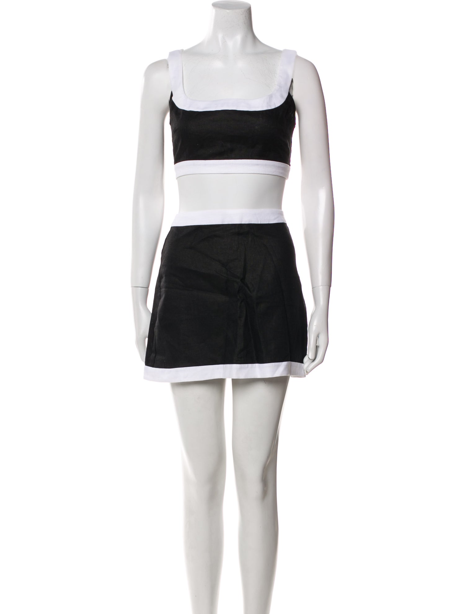 Reformation Linen Colorblock Pattern Skirt Set